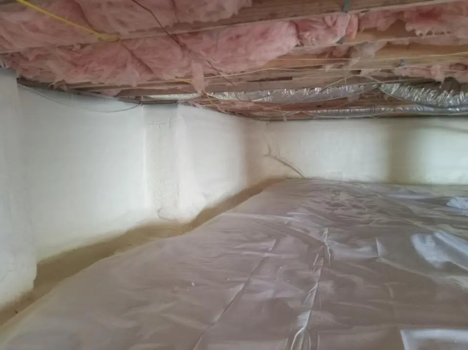 Crawl space encapsulation with closed-cell spray foam for Roof Waterproofing in West Perrine